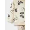 Defacto F0508A5ER99 Ekru Kız Bebek 2li Takım Fiyonk Desenli Sweatshirt İspanyol Paça Tayt