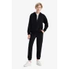 Defacto X7382A6BK81 Siyah 	Erkek Çocuk Kapüşonlu Basic Düz Okul Fermuarlı Sweatshirt