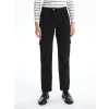 LCW Jeans Siyah Straight Fit Kadın Kargo Jean Pantolon