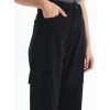 LCW Jeans Siyah Wideleg Kadın Kargo Jean Pantolon
