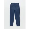 LCW Jeans Indigo Yüksek Bel Slim Mom Kadın Jean Pantolon