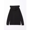 LCWAIKIKI Basic Siyah Kapüşonlu Kadın Kalın Fermuarlı Sweatshirt