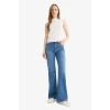 Defacto E9166AXNM28 Mavi Mia Flare Fit Normal Bel İspanyol Paça Uzun Jean Pantolon