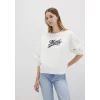 Mavi 1S10419-80194 Mavi Logo Baskılı Beyaz Sweatshirt