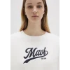 Mavi 1S10419-80194 Mavi Logo Baskılı Beyaz Sweatshirt