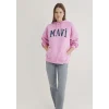 Mavi 1600361-71038 Mavi Logo Baskılı Kapüşonlu Pembe Sweatshirt