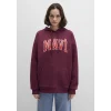 Mavi 1600361-90705 Mavi Logo Baskılı Kapüşonlu Bordo Sweatshirt