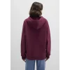 Mavi 1600361-90705 Mavi Logo Baskılı Kapüşonlu Bordo Sweatshirt
