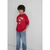 Mavi 6S10133-88016 Superman Baskılı Kırmızı Sweatshirt
