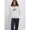 Mavi 1S10420-80194 Mavi Logo Baskılı Kapüşonlu Beyaz Sweatshirt