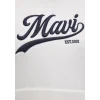 Mavi 1S10420-80194 Mavi Logo Baskılı Kapüşonlu Beyaz Sweatshirt