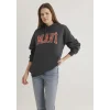 Mavi 1600361-80106 Mavi Logo Baskılı Kapüşonlu Antrasit Sweatshirt