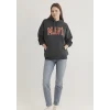 Mavi 1600361-80106 Mavi Logo Baskılı Kapüşonlu Antrasit Sweatshirt