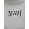 Mavi 1613411-70112 Mavi Logo Baskılı Gri Crop Tişört