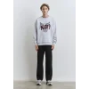 Mavi 0S10389-82498 Mavi Logo Baskılı Gri Sweatshirt