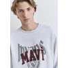 Mavi 0S10389-82498 Mavi Logo Baskılı Gri Sweatshirt