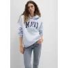 Mavi 1600361-70717 Mavi Logo Baskılı Kapüşonlu Mavi Sweatshirt