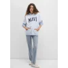 Mavi 1600361-70717 Mavi Logo Baskılı Kapüşonlu Mavi Sweatshirt