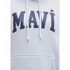 Mavi 1600361-70717 Mavi Logo Baskılı Kapüşonlu Mavi Sweatshirt