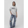 Mavi 1600361-34322 Mavi Logo Baskılı Kapüşonlu Gri Sweatshirt