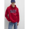 Mavi 067149-70464 Mavi Logo Baskılı Kapüşonlu Kırmızı Sweatshirt