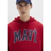 Mavi 067149-70464 Mavi Logo Baskılı Kapüşonlu Kırmızı Sweatshirt