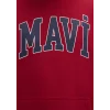Mavi 067149-70464 Mavi Logo Baskılı Kapüşonlu Kırmızı Sweatshirt