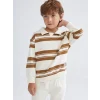 LCW Kids Bej Polo Yaka Erkek Çocuk Sweatshirt
