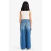 Defacto E5882A8NM28 Mavi Kız Çocuk Wide Leg Yırtık Detaylı Geniş Paça Jean Pantolon