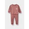 Defacto E8993A5BR103 Bordo Kız Bebek 2li Takım Baskılı Sweatshirt Eşofman Altı