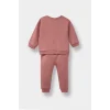 Defacto E8993A5BR103 Bordo Kız Bebek 2li Takım Baskılı Sweatshirt Eşofman Altı