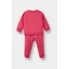 Defacto E8993A5PN168 Pembe Kız Bebek 2li Takım Çiçekli Sweatshirt Eşofman Altı