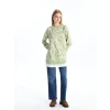 LCW Modest Yeşil Bisiklet Yaka Desenli Kadın Sweatshirt Tunik