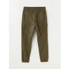 XSIDE Haki Standart Kalıp Gabardin Erkek Kargo Pantolon