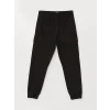 XSIDE Siyah Standart Kalıp Gabardin Erkek Kargo Pantolon