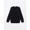 LCWAIKIKI Classic Siyah Bisiklet Yaka Uzun Kollu Erkek Kalın Sweatshirt