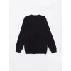 LCWAIKIKI Classic Siyah Bisiklet Yaka Uzun Kollu Erkek Kalın Sweatshirt