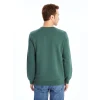LCWAIKIKI Classic Yeşil Bisiklet Yaka Uzun Kollu Erkek Kalın Sweatshirt