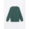 LCWAIKIKI Classic Yeşil Bisiklet Yaka Uzun Kollu Erkek Kalın Sweatshirt