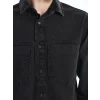 LCW Jeans Siyah Regular Fit Uzun Kollu Erkek Jean Gömlek