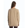 LCW Modest Bej Bisiklet Yaka Baskılı Kadın Sweatshirt Tunik