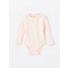LCW baby Pembe Bisiklet Yaka Kız Bebek Çıtçıtlı Bodysuit 2li