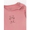 LCW baby Pembe Bisiklet Yaka Kız Bebek Çıtçıtlı Bodysuit 2li