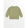LCW baby Yeşil Bisiklet Yaka Baskılı Erkek Bebek Sweatshirt ve Eşofman Alt 2li Takım