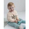 LCW baby Bej Bisiklet Yaka Uzun Kollu Baskılı Erkek Bebek Sweatshirt ve Eşofman Alt 2li Takım