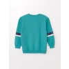 LCW Kids Turkuaz Bisiklet Yaka Uzun Kollu Baskılı Erkek Bebek Sweatshirt ve Eşofman Alt 2li Takım