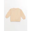 LCW baby Bej Bisiklet Yaka Uzun Kollu Baskılı Erkek Bebek Sweatshirt ve Eşofman Alt 2li Takım