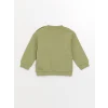 LCW baby Yeşil Bisiklet Yaka Uzun Kollu Baskılı Erkek Bebek Sweatshirt ve Eşofman Alt 2li Takım
