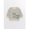 LCW baby Ekru Baskılı Erkek Bebek Sweatshirt ve Eşofman Alt 2li