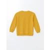 LCW Kids Sari Bisiklet Yaka Uzun Kollu Baskılı Erkek Bebek Sweatshirt ve Eşofman Alt 2li Takım